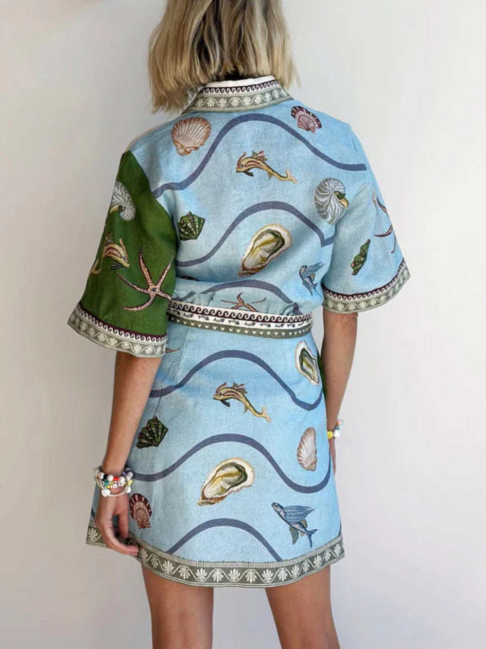 Deep Sea Floral Graphic Slim Mini Dress