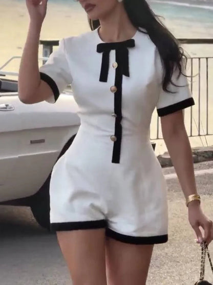 Black White Contrast Jumpsuit