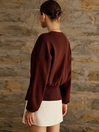 Knitted V-Neck Button Cardigan