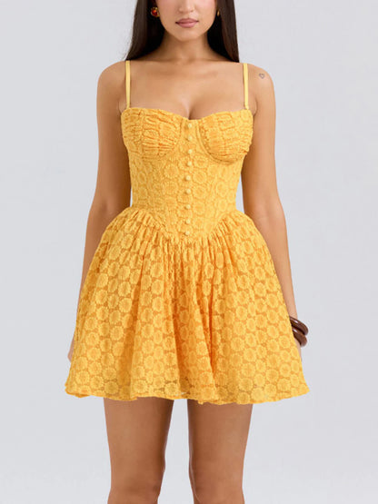 Vintage Lace Sexy Strappy Mini Dress