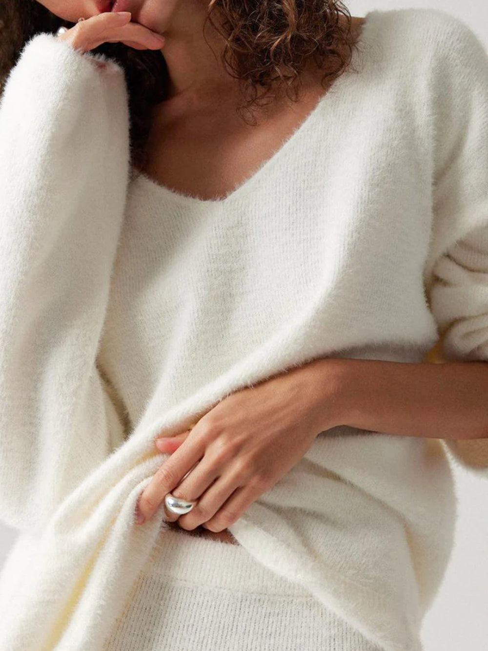 Imitation Mink Knitted Two-piece Set