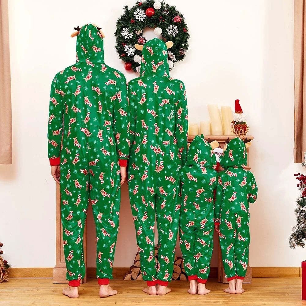 Multicolor Holiday Family Hooded Onesies