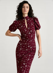 Elegant Floral Deep V Bodycon Maxi Dress