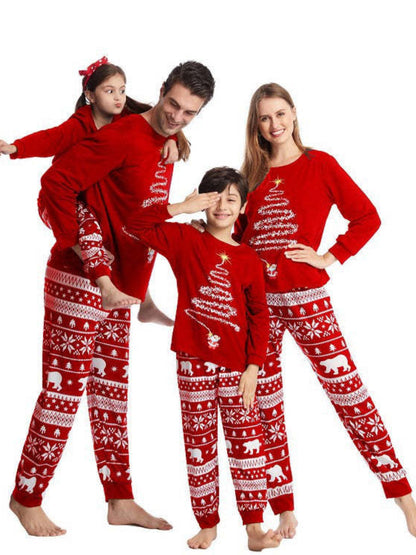 Red Christmas Tree Family Pajama Set