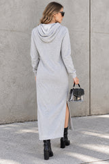 Slit Hem Hoodie Dress