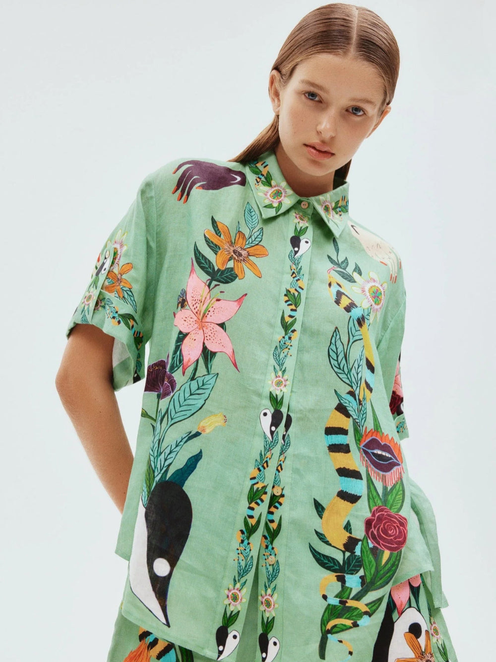 Loose Ethnic Print Two-piece Set