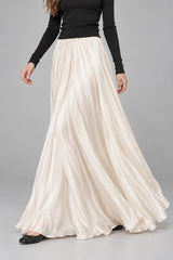 Mermaid Shiny Acetate Like Maxi Skirt
