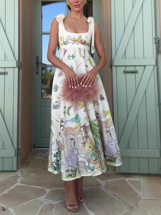 Cami Waist-Tied Floral Resort Dress