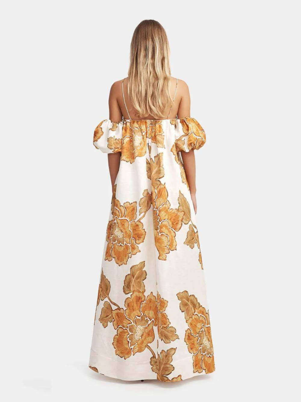 Floral Print Sling Maxi Dress