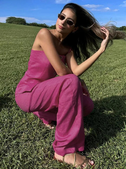 Cotton Tank Wide Leg Set