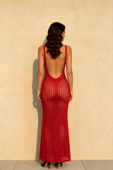 Knitted Slit Back Boho Dress