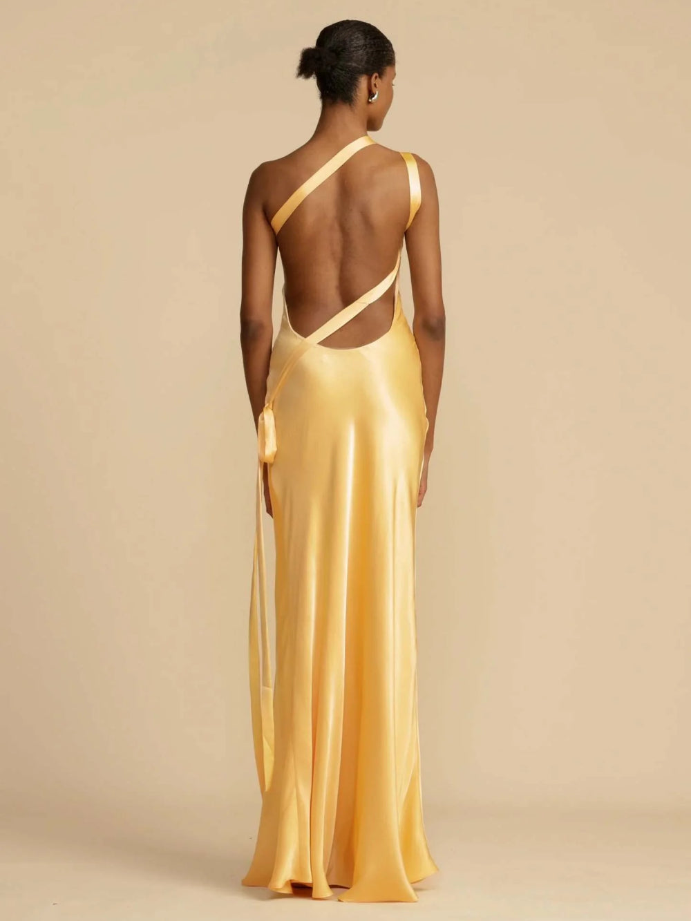 Sleeveless Asymmetric Neck Dress