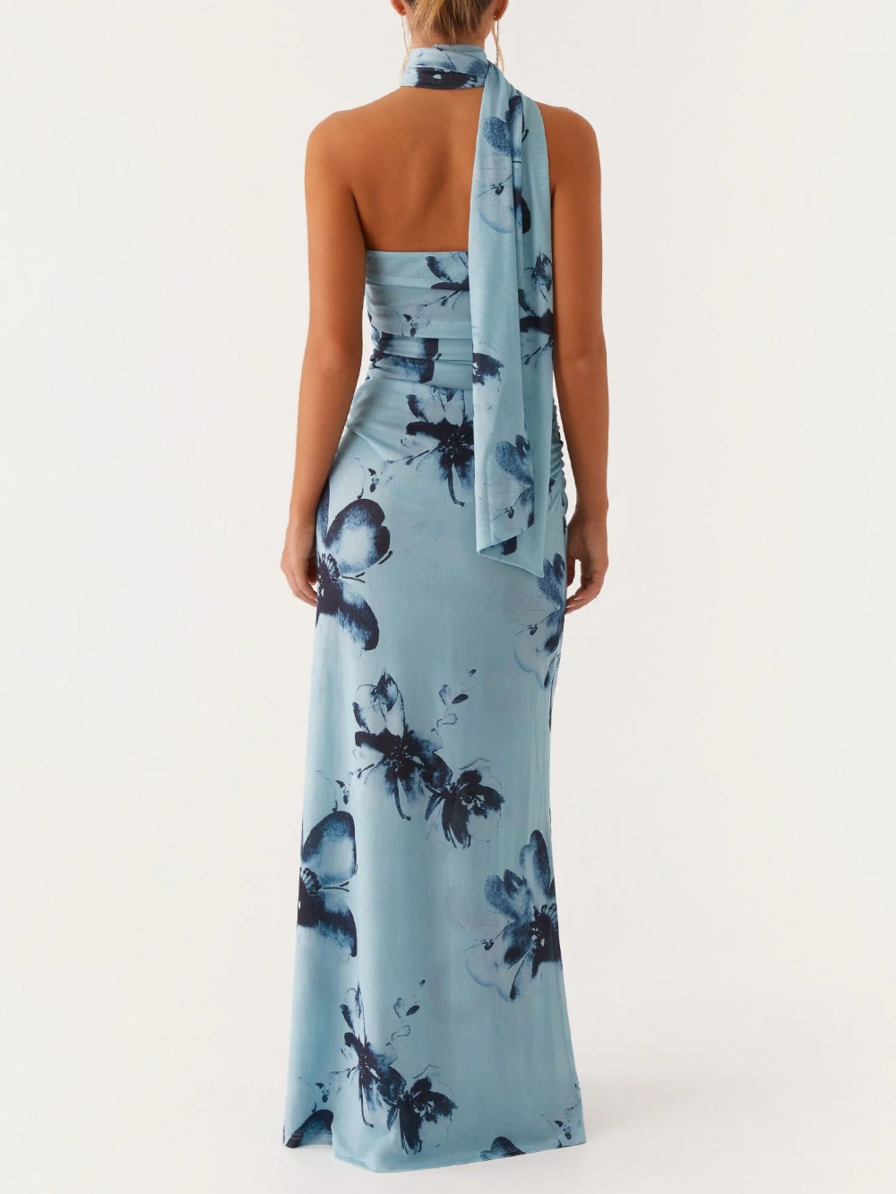 Floral Print Off-the-shoulder Maxi Dress