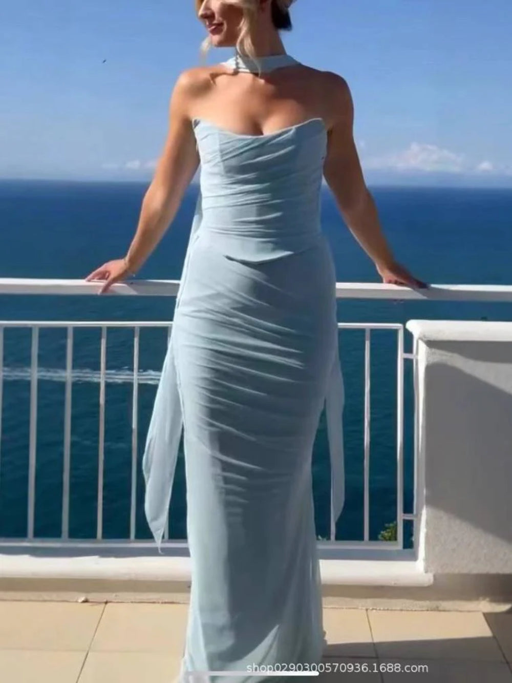 Two Piece Tube Top and Skirt Outfit
