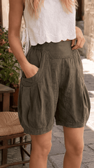 High Waist Utility Wide Leg Loose Fit Shorts