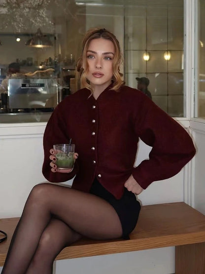 Single-Breasted Long Sleeve Jacket