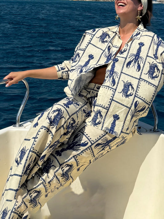 Lobster Print Loose Shirt