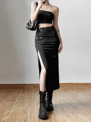 Black Sexy Split Skirt