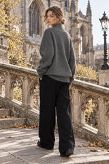 Chunky Knit Cross Button Sweater