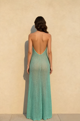 Knitted Slit Back Boho Dress
