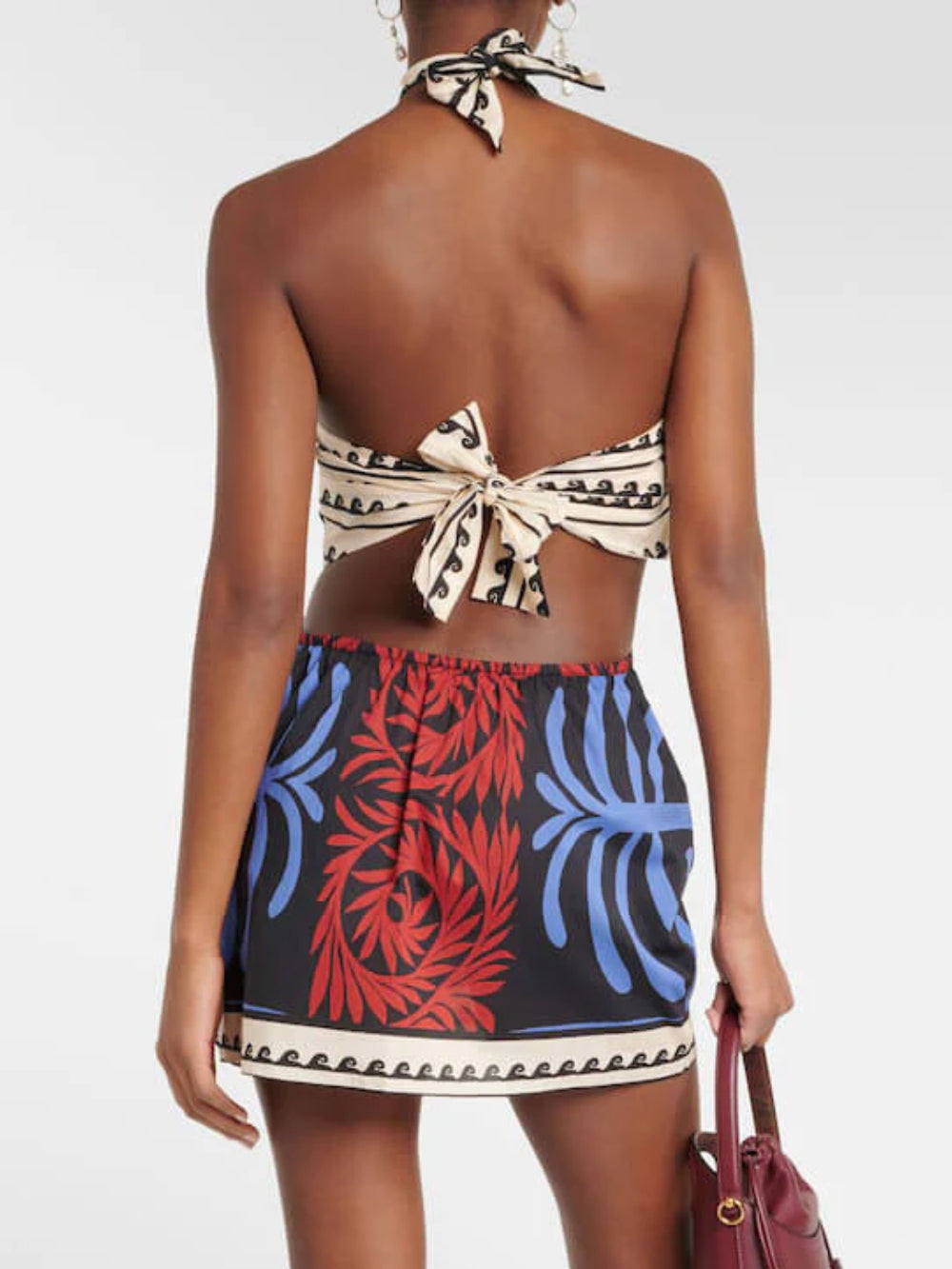 Unique Summer Print Halter Neck Fitted Dress