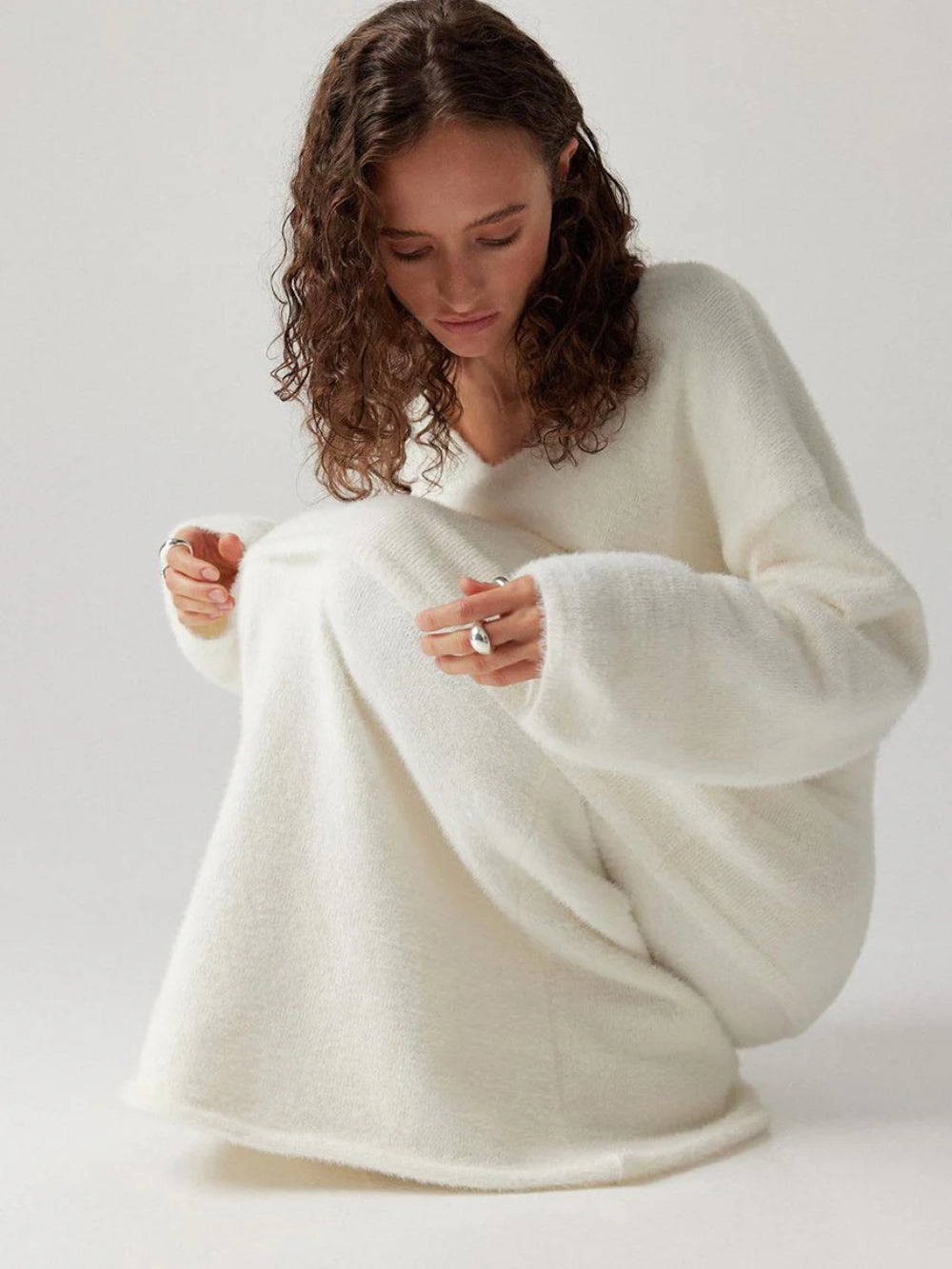 Imitation Mink Knitted Two-piece Set