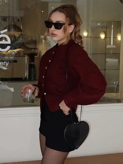 Single-Breasted Long Sleeve Jacket