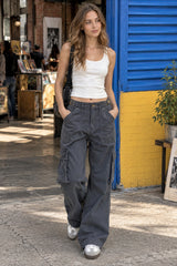 Vintage Multi Pocket Loose Straight Casual Cargo Pants