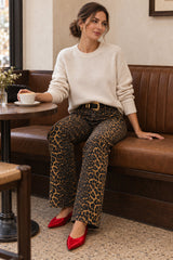 Leopard Chic Straight Leg Jeans
