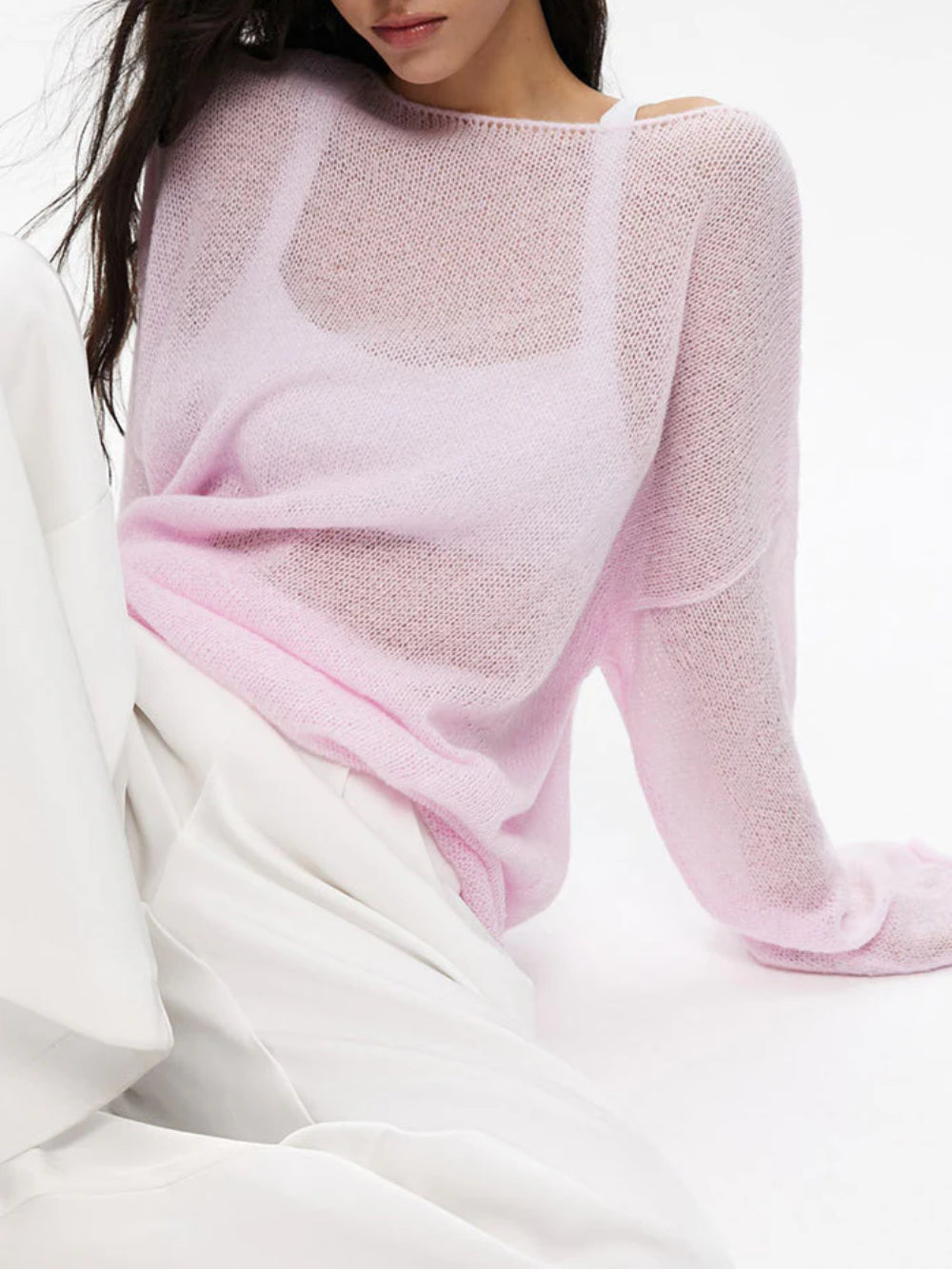 Sheer Bell Sleeve Knit Top