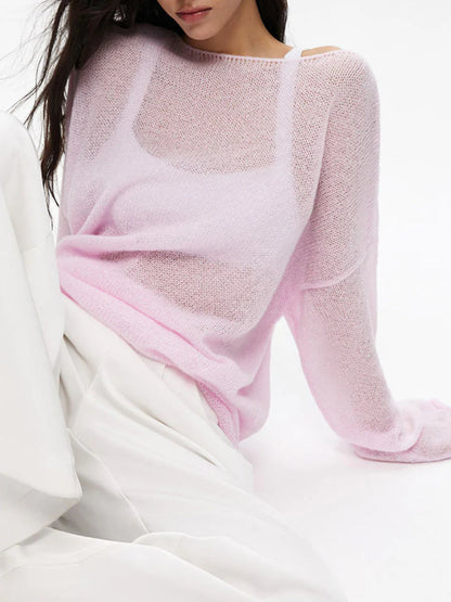 Sheer Bell Sleeve Knit Top