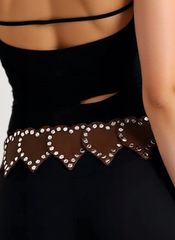 Rivet Gothic Loving-Shape PU Leather Belt