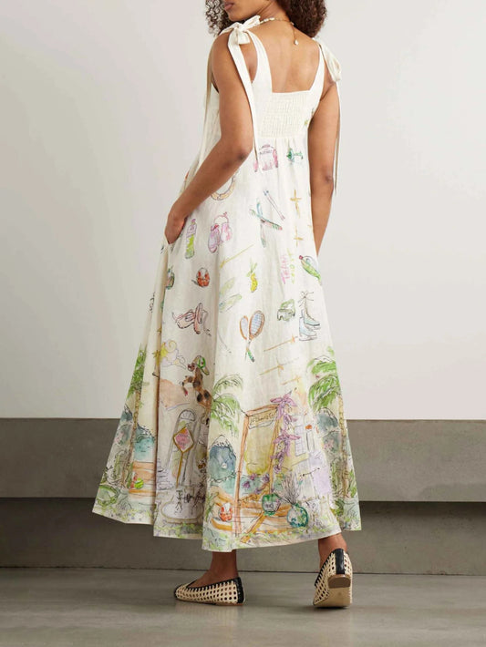 Cami Waist-Tied Floral Resort Dress