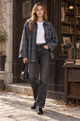Men's Checkered Long Sleeve Button Shirt