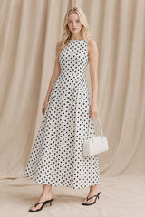 Chic Polka Dot Sleeveless Maxi Dress
