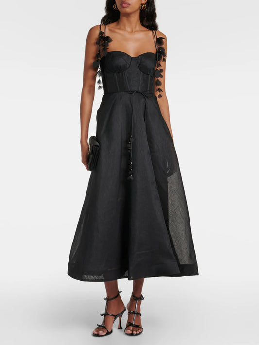 Elegant Sophisticated Petal Midi Dress