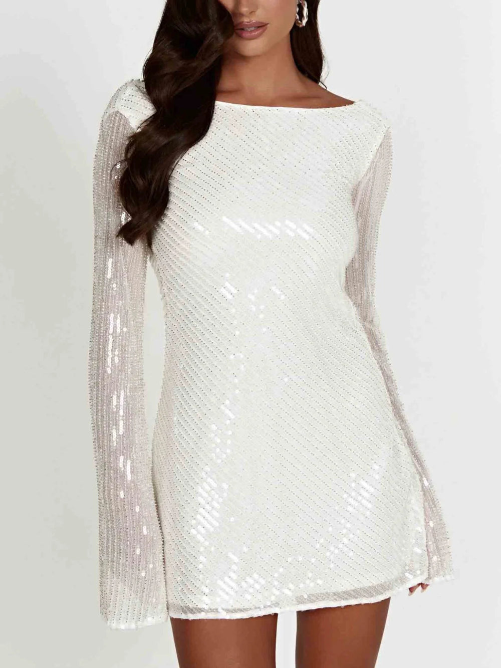 Elegant Sequin Backless Party Dress
