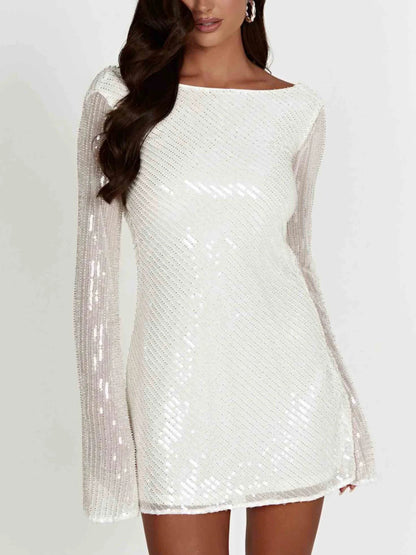 Elegant Sequin Backless Party Dress