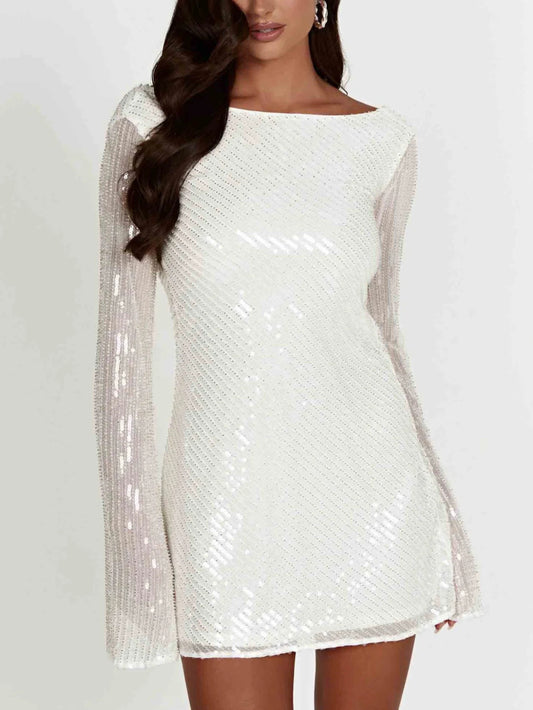 Elegant Sequin Backless Party Dress