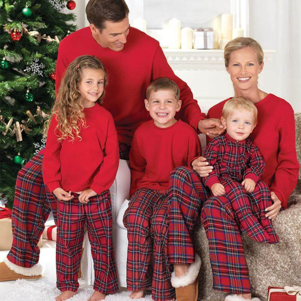 Family Matching Stewart Plaid Christmas Pajamas