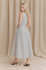 Chic Polka Dot Sleeveless Maxi Dress