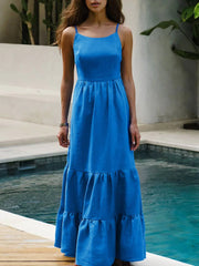 Backless Tie-Back Maxi Cami Dress