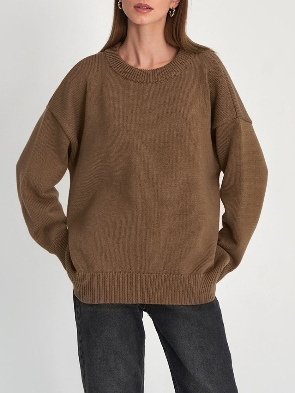 Casual Crewneck Knit Sweater
