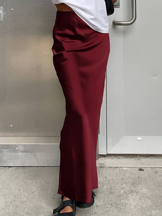 Ice Silk Satin Bodycon Skirt