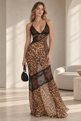 Weird Puss Mesh Patchwork Maxi Dress