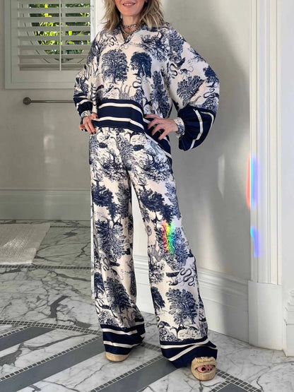 Satin Jungle Floral Print Set