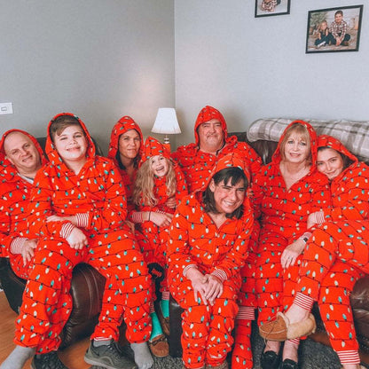 Hooded Xmas Bulb Matching Family Pajamas