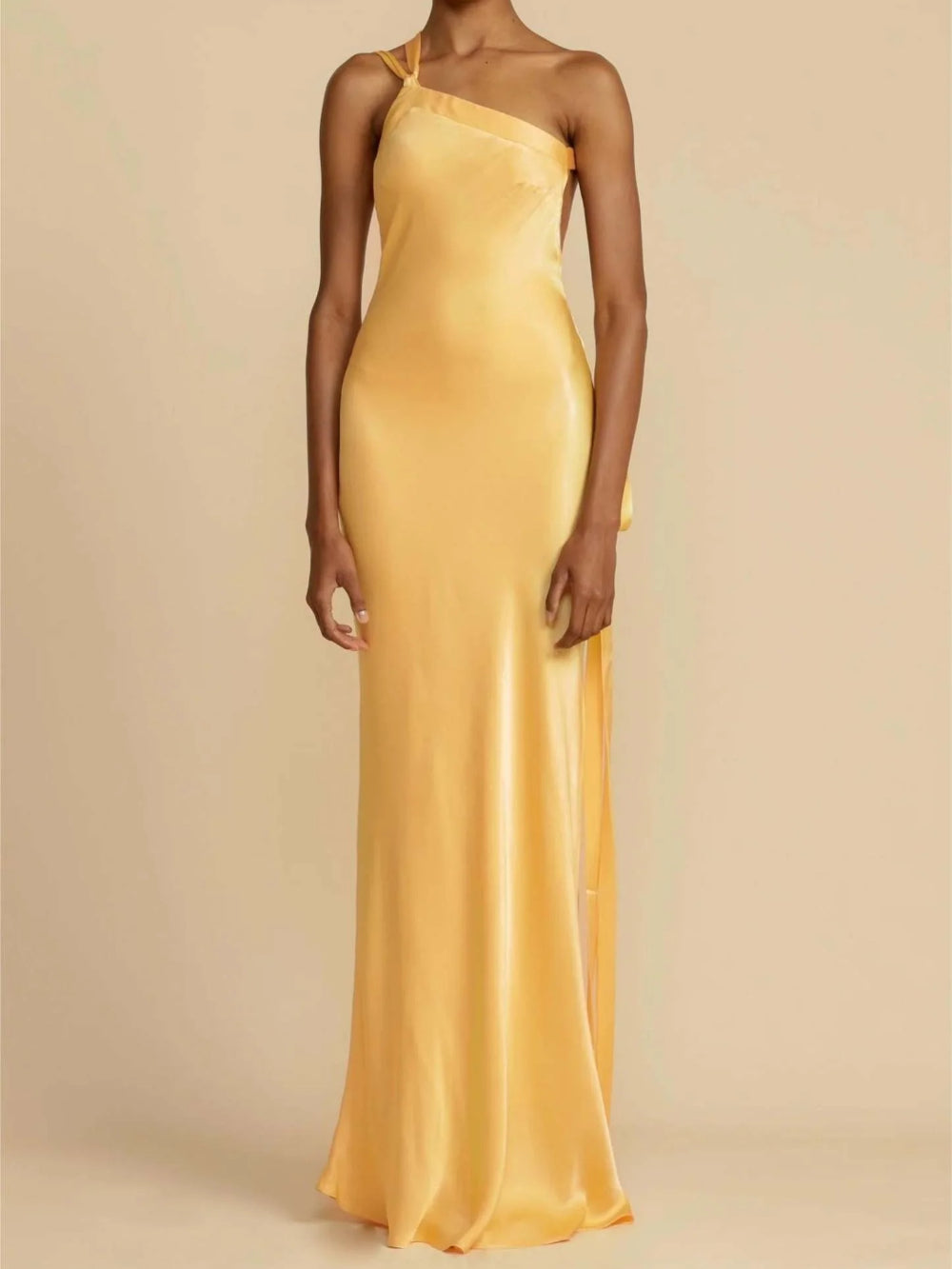 Sleeveless Asymmetric Neck Dress
